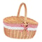 Sturdy Wicker Picnic Basket with Removable Washable Lining, Double Lid Handle Picnic Hamper for Beach, Hiking & Outdoor