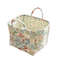 Elegant Pastoral Style Fabric Storage Basket, Washable, Foldable Sundries Organizer for Clothes, Stackable Picnic Basket