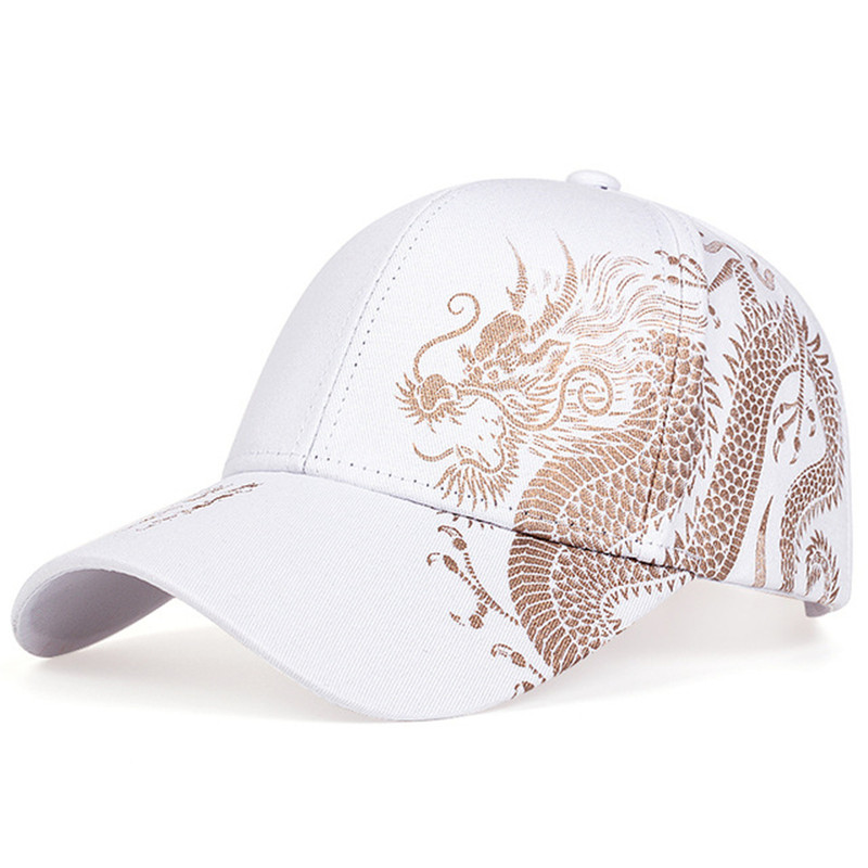 Men Chinese Dragon Totem Baseball Cap, Summer Snapback Hat for Women, Cool Outdoor Sun Protection Streetwear