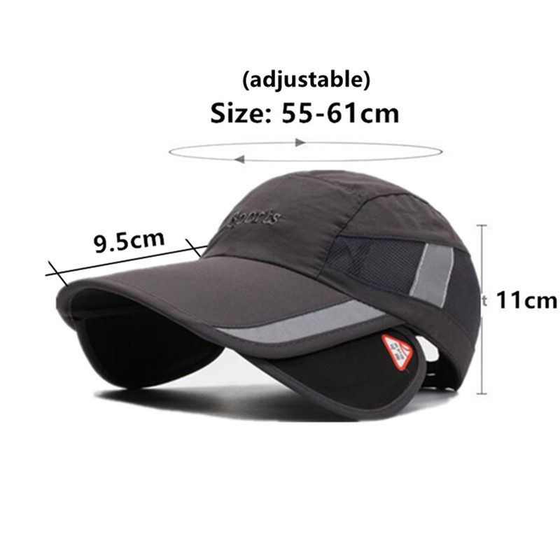 Breathable Baseball Caps for Men Women, New Summer Mesh Hats with Retractable Sun Visor, Sunscreen Fishing Cap
