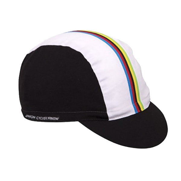 Retro Cycling Cap with Color Bars, Breathable Bike Hat, One Size Fits Most, Lightweight Polyester Design