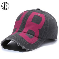 fs big letter baseball cap for men, cotton luxury women hat, korean street hip hop summer cap