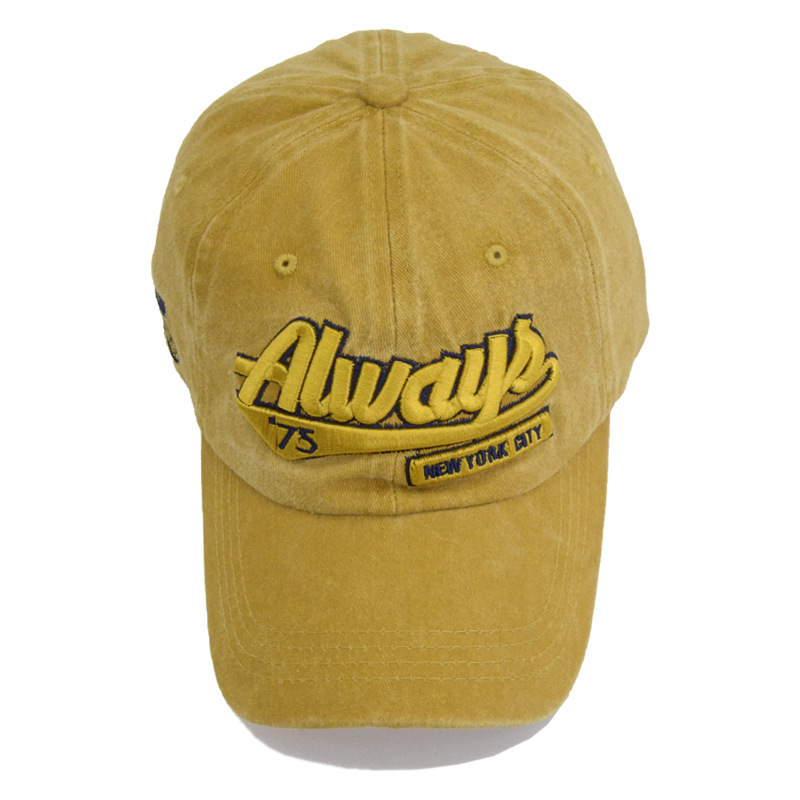 Washed Denim Baseball Cap for Men Women, Adult Unisex Summer Outdoor Sports Hat, Casual Letter Embroidered Sun Cap