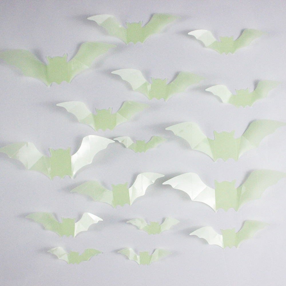 Glow Halloween Wall Stickers, Glow In The Dark Window Decals, Bat Decal, Haunted House, Halloween Holiday Decor