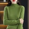 Autumn Winter Women Sweater, Fashion Warm Bottoming Shirts, Half High Collar Knitwear Solid Long Sleeve Pullovers