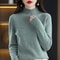 Autumn Winter Women Sweater, Fashion Warm Bottoming Shirts, Half High Collar Knitwear Solid Long Sleeve Pullovers