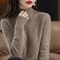 Autumn Winter Women Sweater, Fashion Warm Bottoming Shirts, Half High Collar Knitwear Solid Long Sleeve Pullovers