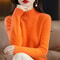 Autumn Winter Women Sweater, Fashion Warm Bottoming Shirts, Half High Collar Knitwear Solid Long Sleeve Pullovers