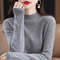 Autumn Winter Women Sweater, Fashion Warm Bottoming Shirts, Half High Collar Knitwear Solid Long Sleeve Pullovers