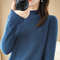 Autumn Winter Women Sweater, Fashion Warm Bottoming Shirts, Half High Collar Knitwear Solid Long Sleeve Pullovers