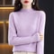 Autumn Winter Women Sweater, Fashion Warm Bottoming Shirts, Half High Collar Knitwear Solid Long Sleeve Pullovers