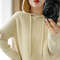 Hooded Sweater Woman, Autumn Winter Warm Knit Tops, Long Sleeve Pullover, Fashion Jumper, Solid Casual Bottoming