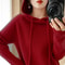 Hooded Sweater Woman, Autumn Winter Warm Knit Tops, Long Sleeve Pullover, Fashion Jumper, Solid Casual Bottoming