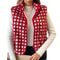 Womens Fuzzy Checkered Vest, Stand Collar Zip Up Jacket, Sleeveless Warm Outwear, Loose Fit Spring Fall Layer