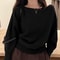 Long Sleeve Knitted Pullover, Thick Off Shoulder Sweater, Loose Casual Autumn Outwear for Women