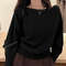 Long Sleeve Knitted Pullover, Thick Off Shoulder Sweater, Loose Casual Autumn Outwear for Women