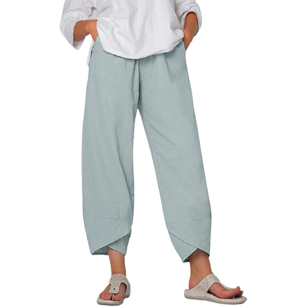 Elegant Autumn Joggers, Street Wear Women Clothes, Cotton Linen Sweatpants, Casual Women Pants