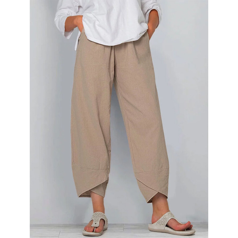 Elegant Autumn Joggers, Street Wear Women Clothes, Cotton Linen Sweatpants, Casual Women Pants