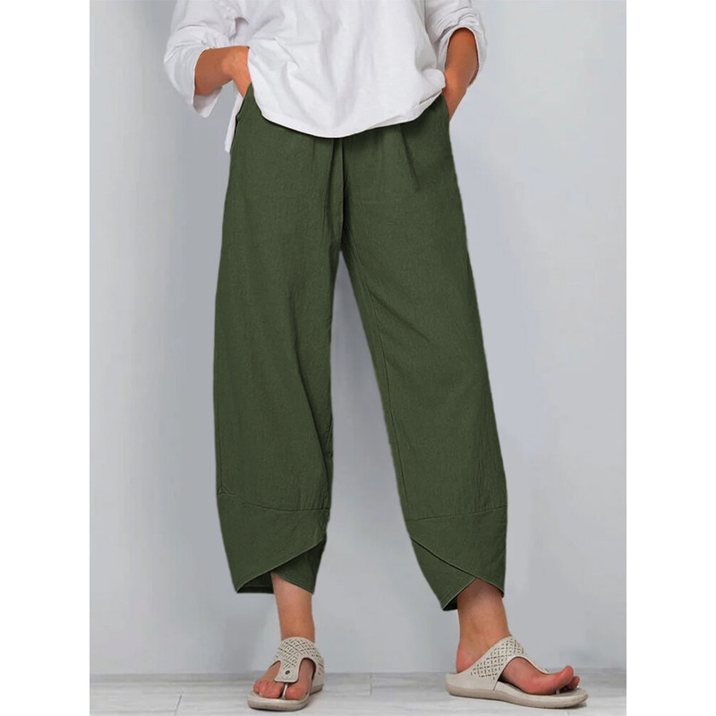 Elegant Autumn Joggers, Street Wear Women Clothes, Cotton Linen Sweatpants, Casual Women Pants