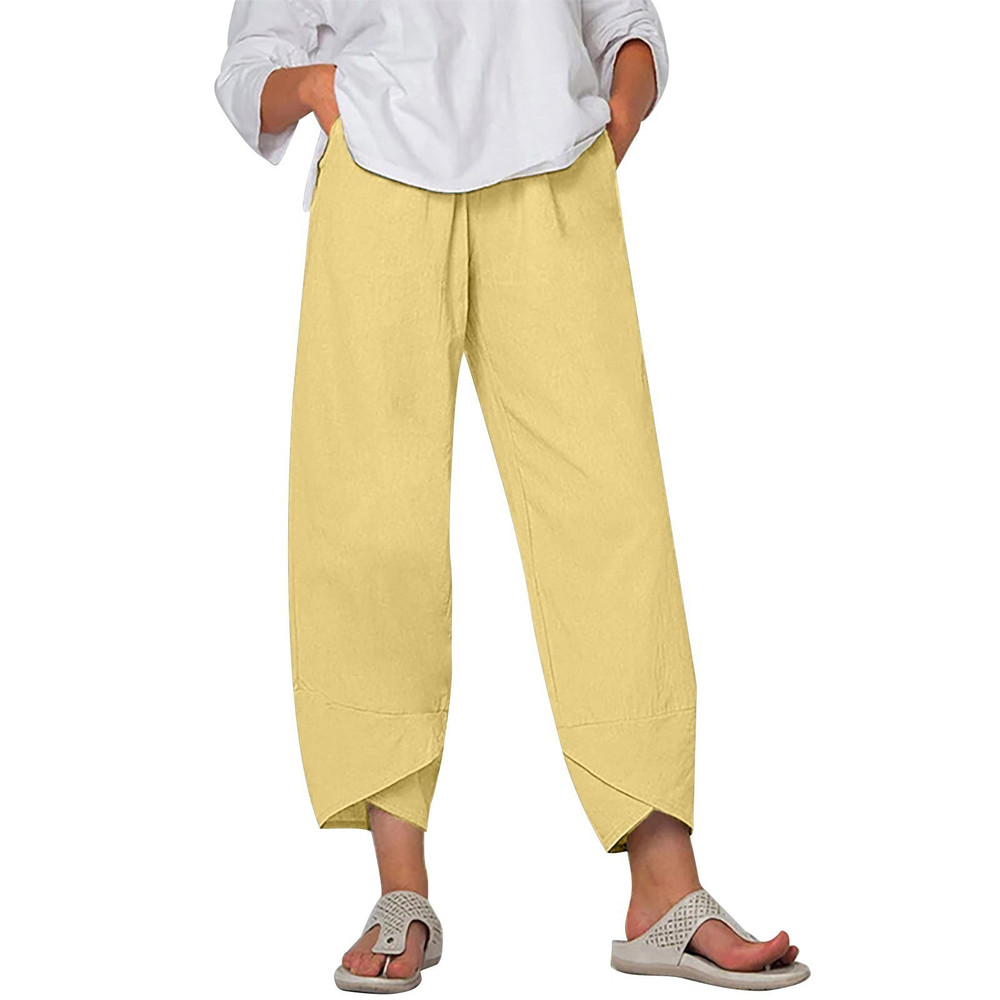 Elegant Autumn Joggers, Street Wear Women Clothes, Cotton Linen Sweatpants, Casual Women Pants