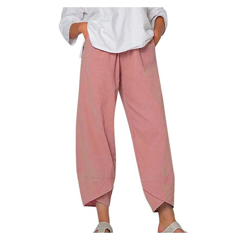 Elegant Autumn Joggers, Street Wear Women Clothes, Cotton Linen Sweatpants, Casual Women Pants