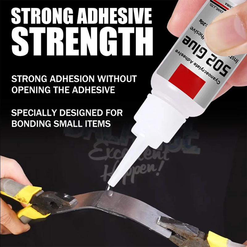 Instant Quickdrying 502 Super Glue Strong Bond Cyanoacrylate Adhesive Metal Rubber Leather Wood Liq 3
