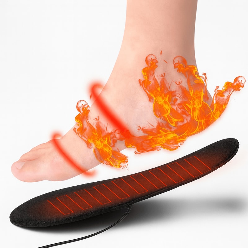 USB Rechargeable Heated Insoles Customizable Electric Heated Shoe Pads For Winter Skiing Hiking Out
