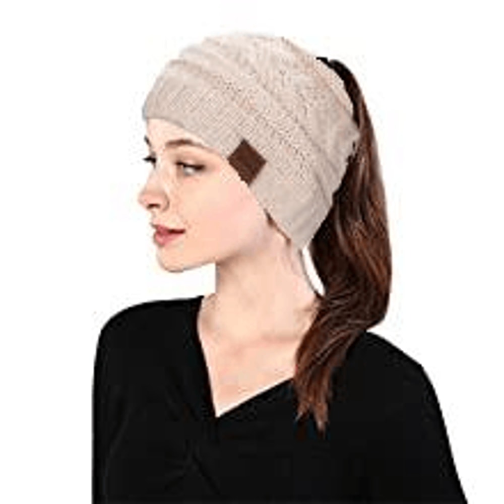 messy bun beanie for outdoor activities
