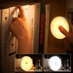 magnetic wireless led night light with switch, smart motion sensor, usb rechargeable, warm white wall lamp for bed