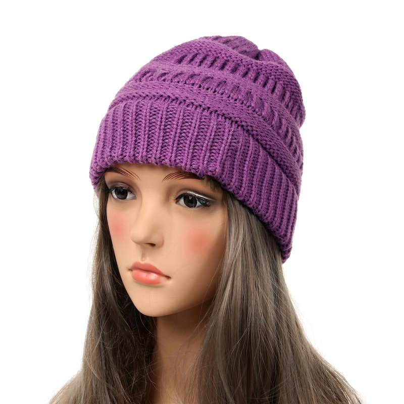 Chunky Cable Knit Beanie Hat For Women Trendy Warm Soft Winter Hat 2