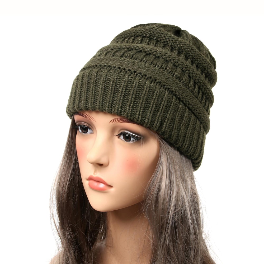Chunky Cable Knit Beanie Hat For Women Trendy Warm Soft Winter Hat 8