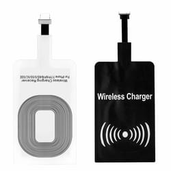 fast charging qi wireless adapter, compatible with samsung, android phones (usb c & micro usb)