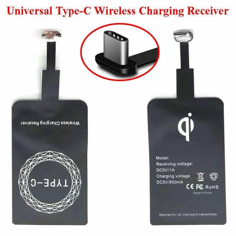 Fast Charging QI Wireless Adapter Compatible With Samsung Android Phones USB C Micro USB 6