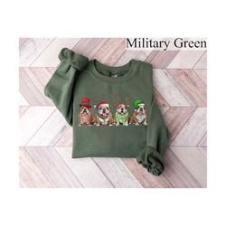 english bulldog sweatshirt, dog lover gift, holiday sweaters, christmas english bulldog shirt, christmas crewneck, dog m
