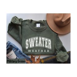 sweater weather sweatshirt, cozy sweatshirt, fall sweatshirt, retro fall crewneck, womens fall sweaters, cozy sweater we