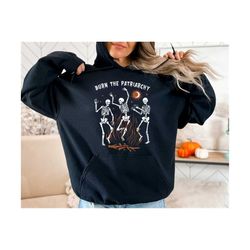 burn the patriarchy sweatshirt & hoodie, feminist sweatshirt, womens rights crewneck, feminist halloween, smash the patr