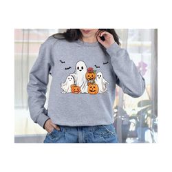 halloween ghost sweatshirt, halloween party sweat, pompkin ghost sweatshirt, autumn shirt, trick or treat sweatshirt, ha