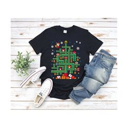 mario tube christmas tree, gaming shirt, gamer christmas gift, xmas gift, christmas pajamas, holiday party, gaming shirt