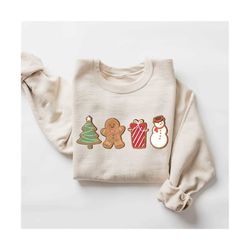 merry christmas cookies sweatshirt, gingerbread cookies sweatshirt, merry christmas tree shirt, cute womens christmas sw
