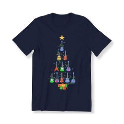 christmas guitar tree for men women and kids t-shirt guitar musician gift top music ukulele tree shirt christmas gift t-