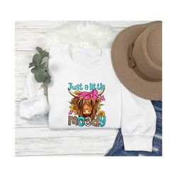 leopard print just a little moody crewneck sweatshirt for women, humorous saying sweatshirt,moody cow shirt,farmer life