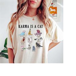 karma is a cat shirt, the eras tour shirt cats, midnights taylor tee, cute swift cat t-shirt, gift for her