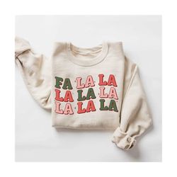 cute christmas sweatshirt, fa la la christmas sweatshirt, christmas music sweatshirt, merry christmas shirts for women,