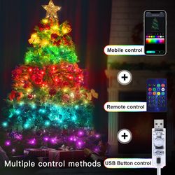 usb led copper wire string lights: dream color fairy lights for home, christmas, wedding decor - 5m/10m/20m options