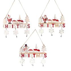 christmas wooden door hanging ornaments santa xmas tree snowflake welcome pendants navidad new year home wall door decor