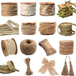 5M Natural Vintage Jute Cord String for Gift Wrapping, Crafts, Party, Wedding Decoration - Burlap Twine Rope Supplies