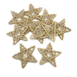 10pcs Natural Rattan Stars: 5cm/6cm for DIY Craft, Home Decor, Vase Filler, Table Decoration - Wicker Rattan Stars