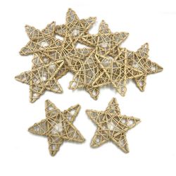 10pcs natural rattan stars: 5cm/6cm for diy craft, home decor, vase filler, table decoration - wicker rattan stars