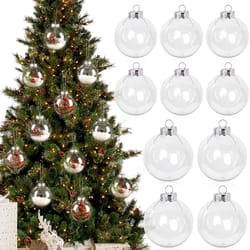 6pcs clear plastic christmas ball fillable ornament xmas tree hanging bauble pendant 2023 home decoration navidad gift