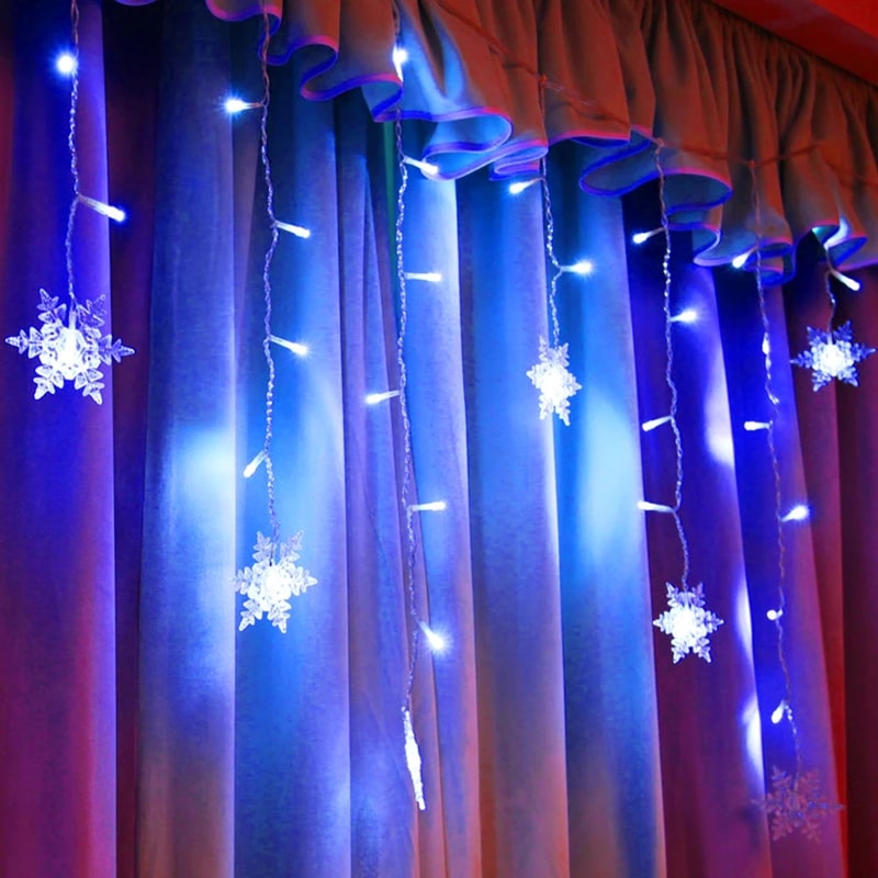 Christmas Snowflake String Lights, 96 LED Battery Operated Fairy Lights with Remote & Timer, 8 Modes Christmas Window Lights for Bedroom Patio Party Christmas Snowflake String Lights, 96 LED Battery Operated Fairy Lights with Remote & Timer, 8 Modes Christmas Window Lights for Bedroom Patio Party